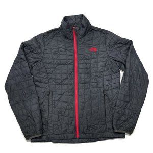 The North Face Thermoball Jacket Womens Medium Gray‎ Puffer Quilted Nylon